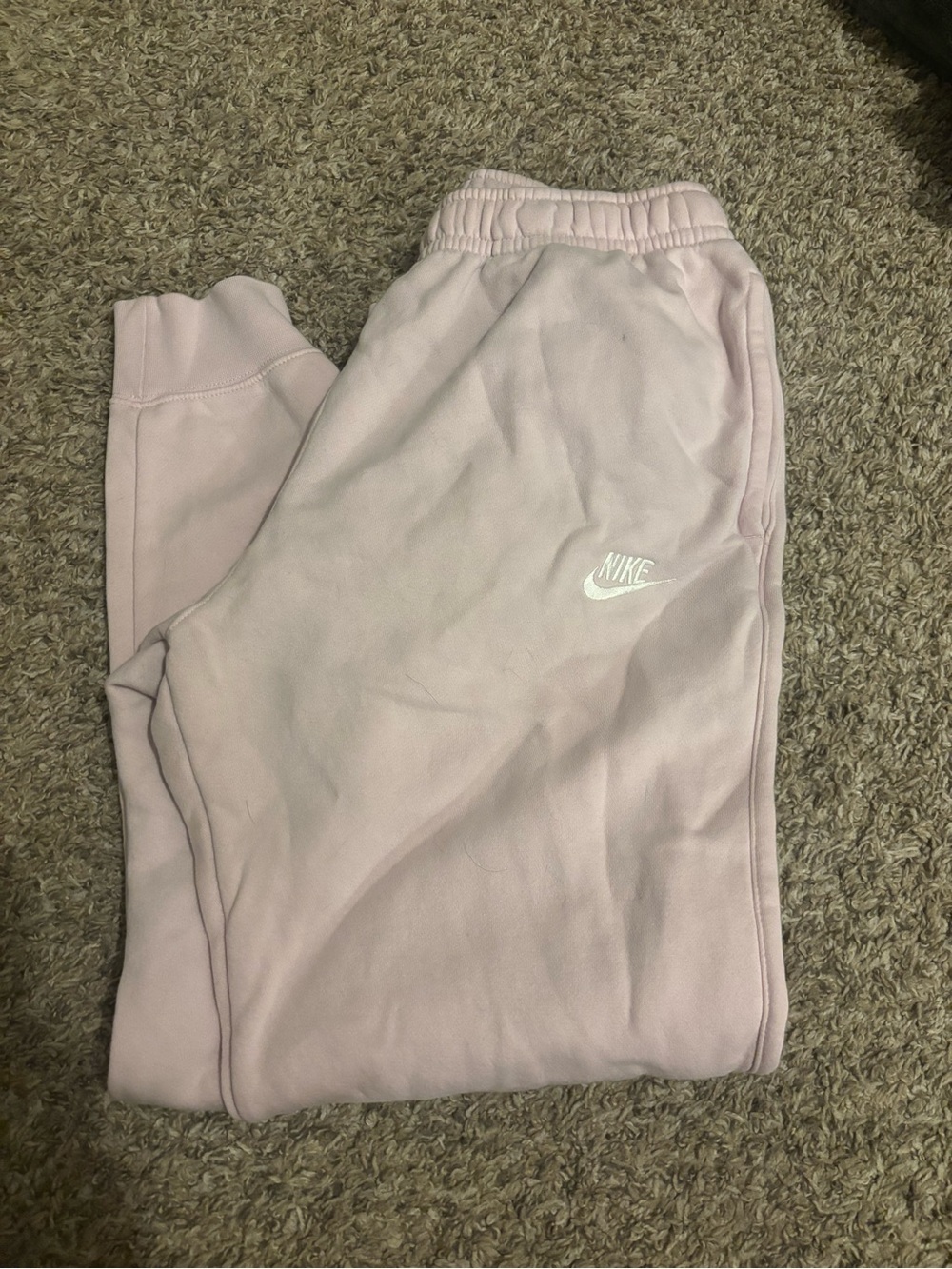 Nike Light Pink Girls' Fleece Joggers with White Logo